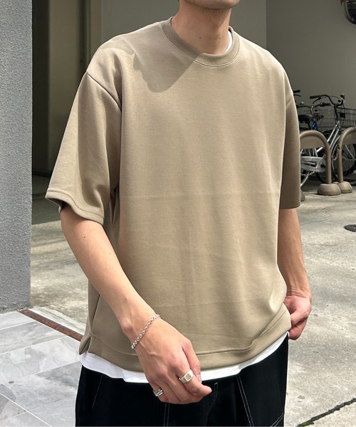 CPCM(シーピーシーエム)の「接触冷感ダンボールT(Tシャツ/カットソー・メンズ・チャコールグレー/ホワイト/グレー/ネイビー/ベージュ/グリーン/ブラック系その他/ホワイト系その他/ボルドー・MEDIUM/LARGE)」の6枚目の写真