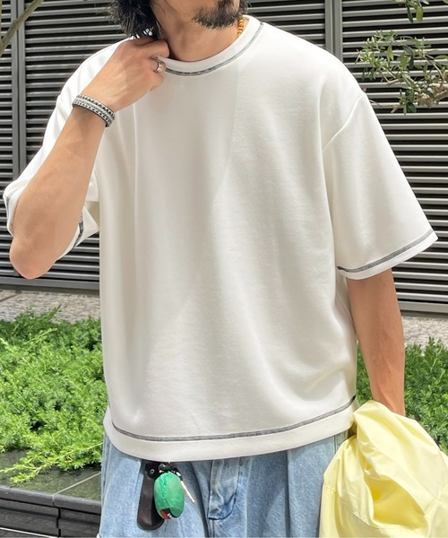 CPCM(シーピーシーエム)の「接触冷感ダンボールT(Tシャツ/カットソー・メンズ・チャコールグレー/ホワイト/グレー/ネイビー/ベージュ/グリーン/ブラック系その他/ホワイト系その他/ボルドー・MEDIUM/LARGE)」の3枚目の写真