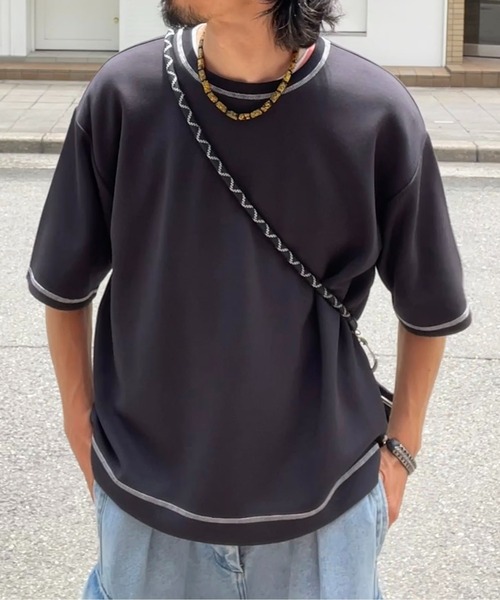 CPCM(シーピーシーエム)の「接触冷感ダンボールT(Tシャツ/カットソー・メンズ・チャコールグレー/ホワイト/グレー/ネイビー/ベージュ/グリーン/ブラック系その他/ホワイト系その他/ボルドー・MEDIUM/LARGE)」の4枚目の写真