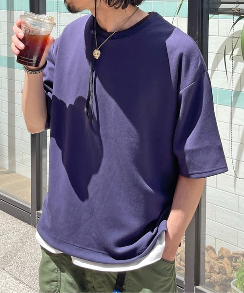 CPCM(シーピーシーエム)の「接触冷感ダンボールT(Tシャツ/カットソー・メンズ・チャコールグレー/ホワイト/グレー/ネイビー/ベージュ/グリーン/ブラック系その他/ホワイト系その他/ボルドー・MEDIUM/LARGE)」の8枚目の写真