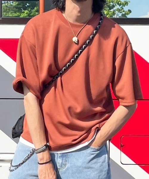 CPCM(シーピーシーエム)の「接触冷感ダンボールT(Tシャツ/カットソー・メンズ・チャコールグレー/ホワイト/グレー/ネイビー/ベージュ/グリーン/ブラック系その他/ホワイト系その他/ボルドー・MEDIUM/LARGE)」の9枚目の写真