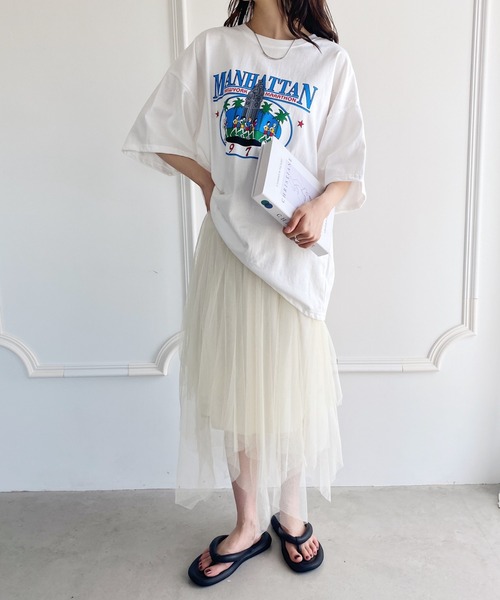 United store(ユナイテッドストア)の「チュールアシンメトリーフレアスカート(スカート・レディース・ブラック/グレー/ホワイト/ベージュ・FREE)」の19枚目の写真