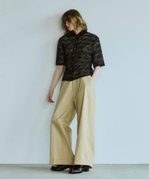 OPULENCE(オーピュレンス)の「Bloom Accent フラワーループチノパンツ(チノパンツ・レディース・ベージュ・FREE)」の10枚目の写真