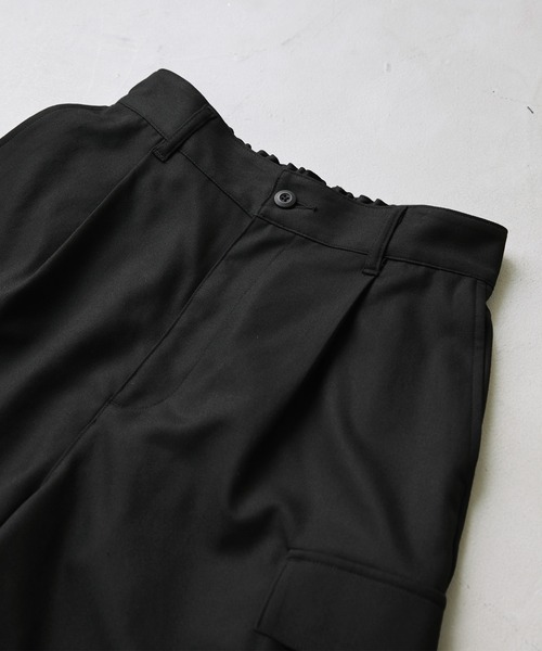 TR綾ストレッチ ワイドスラックスカーゴパンツ MONO-MART│MONO