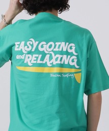 Toucan Surfing 天竺 バックプリント ポケット付き 半袖Tシャツ