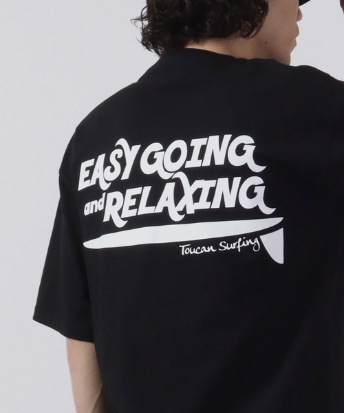 Toucan Surfing(トゥーカンサーフィン)の「Toucan Surfing 天竺 バックプリント ポケット付き 半袖Tシャツ(Tシャツ/カットソー・メンズ・ネイビー/グリーン/ホワイト/ブラック・M/L/LL)」の3枚目の写真
