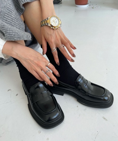 tukn.（トゥクン）の「【tukn.トゥクン】厚底 ローファー 厚底マニッシュシューズ 柔らかい履き心地（ローファー・レディース・ブラック/ブラウン・S/M/L）」の6枚目の写真