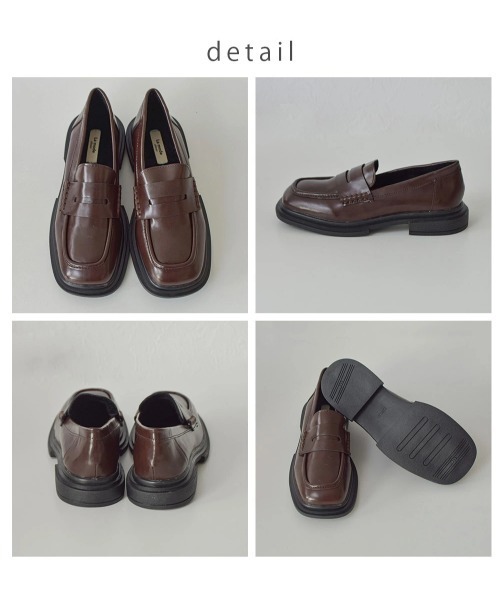 tukn.（トゥクン）の「【tukn.トゥクン】厚底 ローファー 厚底マニッシュシューズ 柔らかい履き心地（ローファー・レディース・ブラック/ブラウン・S/M/L）」の4枚目の写真