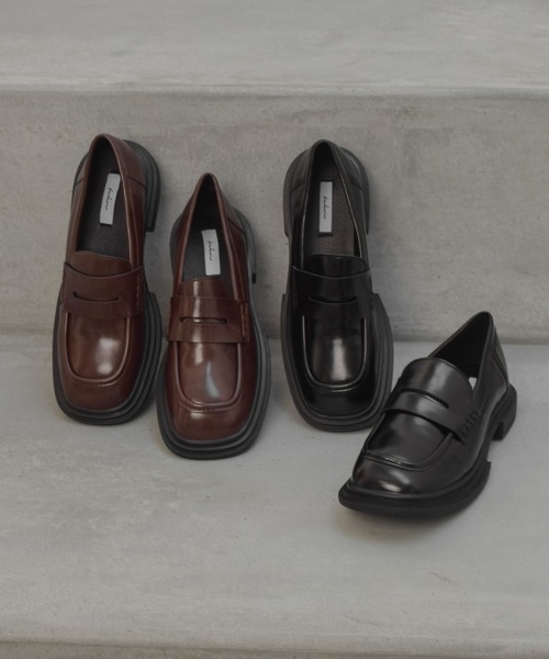 tukn.（トゥクン）の「【tukn.トゥクン】厚底 ローファー 厚底マニッシュシューズ 柔らかい履き心地（ローファー・レディース・ブラック/ブラウン・S/M/L）」の16枚目の写真