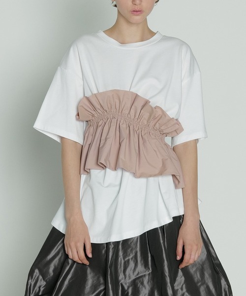 SORIN ソリン アシンメトリー Tシャツ Asynmentry Ruffled T-shirt（カットソー/Tシャツ）｜SORIN