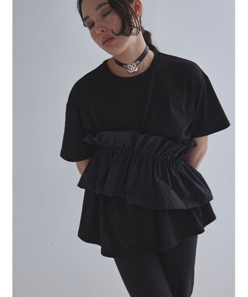 SORIN ソリン アシンメトリー Tシャツ Asynmentry Ruffled T-shirt（カットソー/Tシャツ）｜SORIN