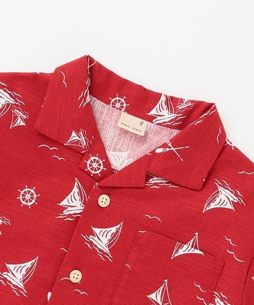 petit main（プティマイン）の「マリン・バンダナ柄開衿シャツ（シャツ/ブラウス・キッズ・ネイビー/レッド/マルチ・100cm/130cm/120cm/90cm/110cm/80ｃｍ）」の5枚目の写真