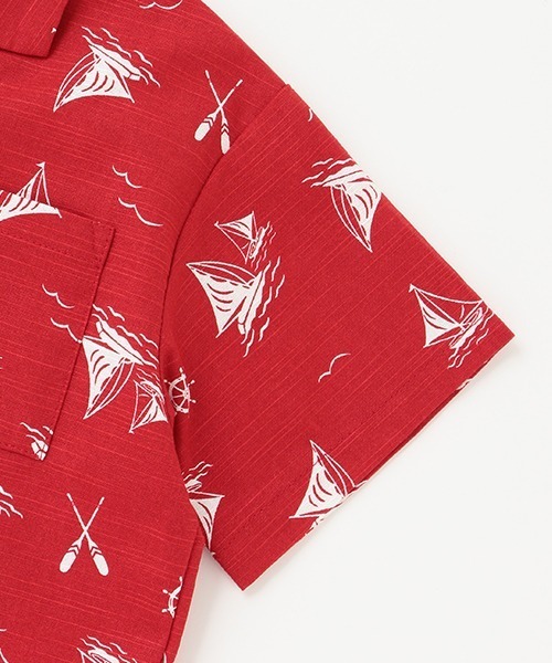 petit main（プティマイン）の「マリン・バンダナ柄開衿シャツ（シャツ/ブラウス・キッズ・ネイビー/レッド/マルチ・100cm/130cm/120cm/90cm/110cm/80ｃｍ）」の6枚目の写真