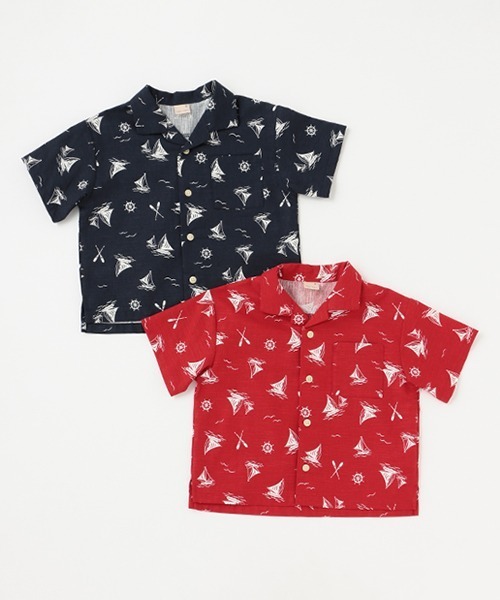 petit main（プティマイン）の「マリン・バンダナ柄開衿シャツ（シャツ/ブラウス・キッズ・ネイビー/レッド/マルチ・100cm/130cm/120cm/90cm/110cm/80ｃｍ）」の10枚目の写真