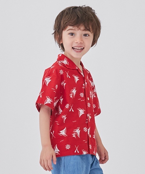 petit main（プティマイン）の「マリン・バンダナ柄開衿シャツ（シャツ/ブラウス・キッズ・ネイビー/レッド/マルチ・100cm/130cm/120cm/90cm/110cm/80ｃｍ）」の12枚目の写真