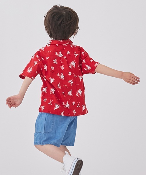 petit main（プティマイン）の「マリン・バンダナ柄開衿シャツ（シャツ/ブラウス・キッズ・ネイビー/レッド/マルチ・100cm/130cm/120cm/90cm/110cm/80ｃｍ）」の14枚目の写真