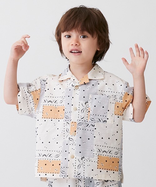 petit main（プティマイン）の「マリン・バンダナ柄開衿シャツ（シャツ/ブラウス・キッズ・ネイビー/レッド/マルチ・100cm/130cm/120cm/90cm/110cm/80ｃｍ）」の18枚目の写真
