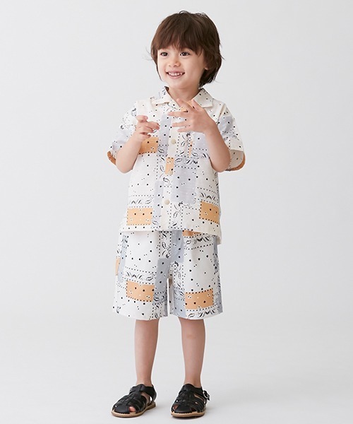 petit main（プティマイン）の「マリン・バンダナ柄開衿シャツ（シャツ/ブラウス・キッズ・ネイビー/レッド/マルチ・100cm/130cm/120cm/90cm/110cm/80ｃｍ）」の21枚目の写真