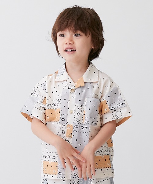 petit main（プティマイン）の「マリン・バンダナ柄開衿シャツ（シャツ/ブラウス・キッズ・ネイビー/レッド/マルチ・100cm/130cm/120cm/90cm/110cm/80ｃｍ）」の19枚目の写真
