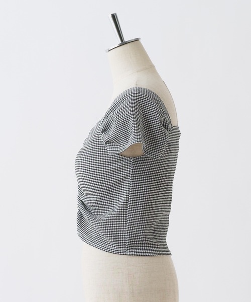 one after another NICE CLAUP(ワンアフターアナザーナイスクラップ)の「胸クシュブラトップ(タンクトップ・レディース・アイボリー/ブラック/ホワイト×ブラック/ピンク・FREE)」の19枚目の写真