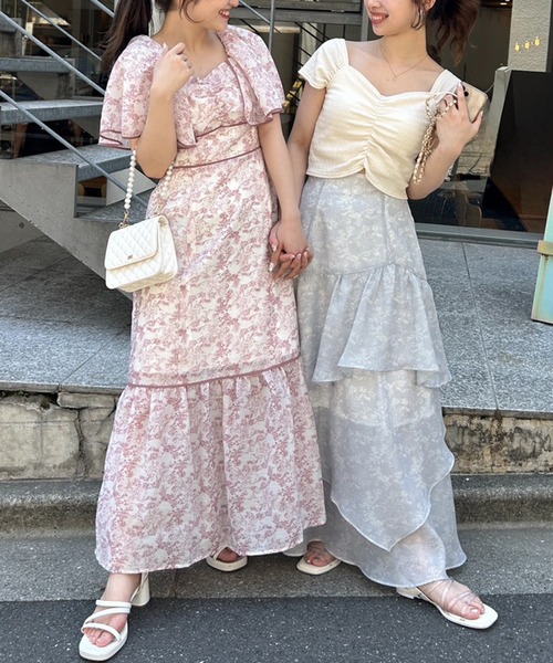 one after another NICE CLAUP(ワンアフターアナザーナイスクラップ)の「胸クシュブラトップ(タンクトップ・レディース・アイボリー/ブラック/ホワイト×ブラック/ピンク・FREE)」の9枚目の写真