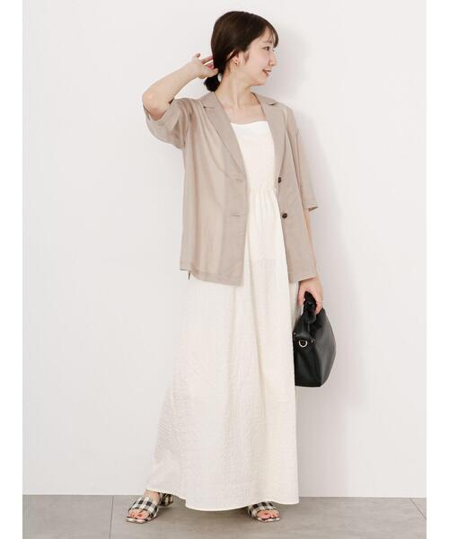 Te chichi TERRASSE（テチチテラス）の「前後2WAY総針タンクトップ（タンクトップ・レディース・オフホワイト/グリーン/ブラック・F）」の17枚目の写真