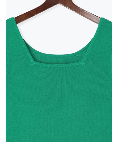 Te chichi TERRASSE（テチチテラス）の「前後2WAY総針タンクトップ（タンクトップ・レディース・オフホワイト/グリーン/ブラック・F）」の6枚目の写真