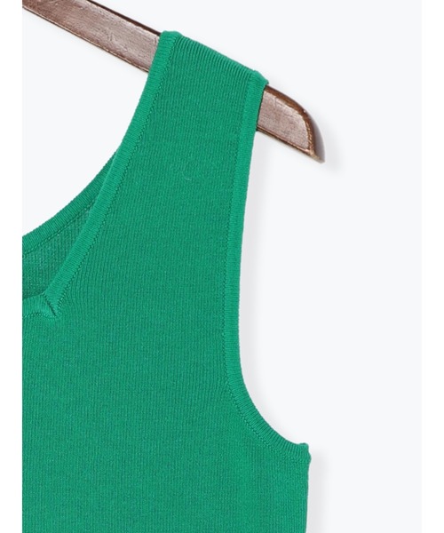 Te chichi TERRASSE（テチチテラス）の「前後2WAY総針タンクトップ（タンクトップ・レディース・オフホワイト/グリーン/ブラック・F）」の7枚目の写真