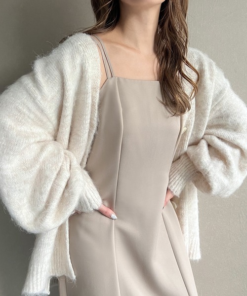 JUNOAH（ジュノア）の「コード紐付きニットカーディガン（カーディガン/ボレロ・レディース・ブルー/アイボリー/グリーン系その他/ベージュ/グレー・FREE/MEDIUM/LARGE）」の6枚目の写真