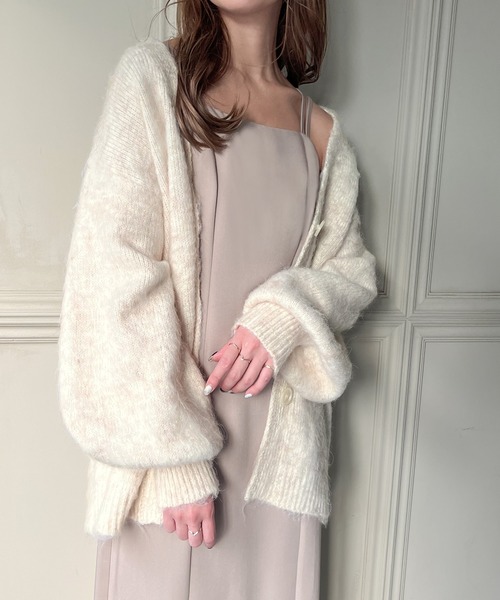 JUNOAH（ジュノア）の「コード紐付きニットカーディガン（カーディガン/ボレロ・レディース・ブルー/アイボリー/グリーン系その他/ベージュ/グレー・FREE/MEDIUM/LARGE）」の9枚目の写真