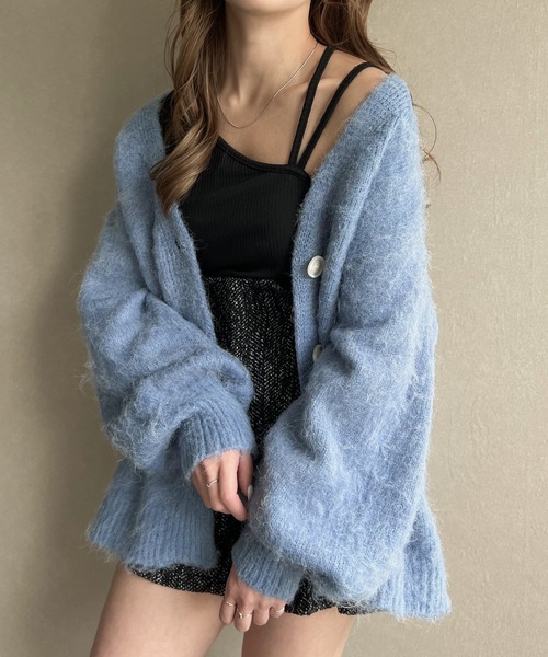 JUNOAH（ジュノア）の「コード紐付きニットカーディガン（カーディガン/ボレロ・レディース・ブルー/アイボリー/グリーン系その他/ベージュ/グレー・FREE/MEDIUM/LARGE）」の12枚目の写真