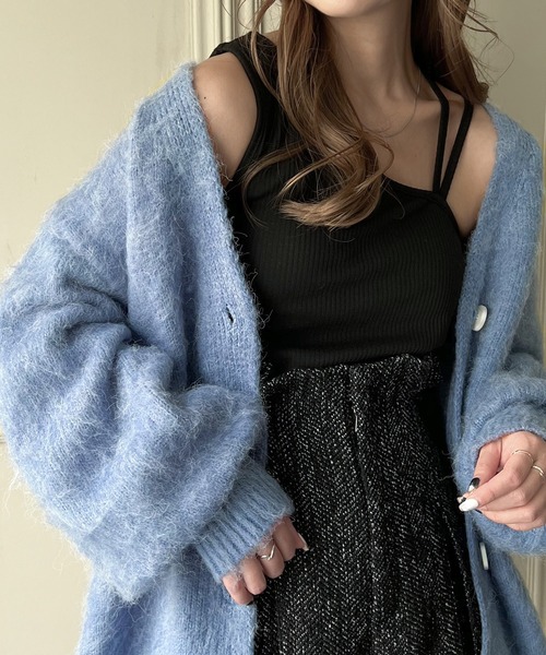 JUNOAH（ジュノア）の「コード紐付きニットカーディガン（カーディガン/ボレロ・レディース・ブルー/アイボリー/グリーン系その他/ベージュ/グレー・FREE/MEDIUM/LARGE）」の14枚目の写真