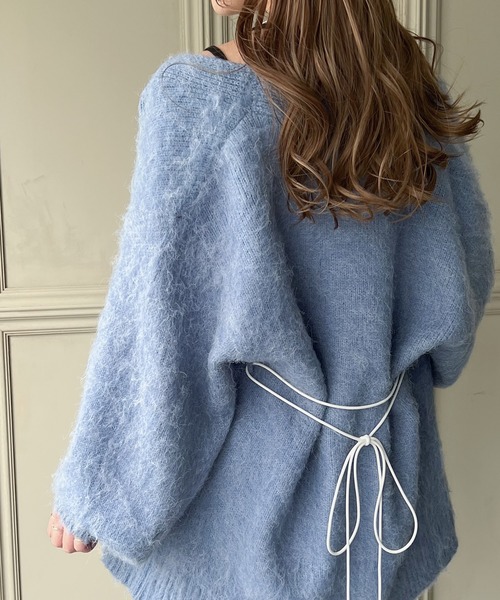 JUNOAH（ジュノア）の「コード紐付きニットカーディガン（カーディガン/ボレロ・レディース・ブルー/アイボリー/グリーン系その他/ベージュ/グレー・FREE/MEDIUM/LARGE）」の15枚目の写真