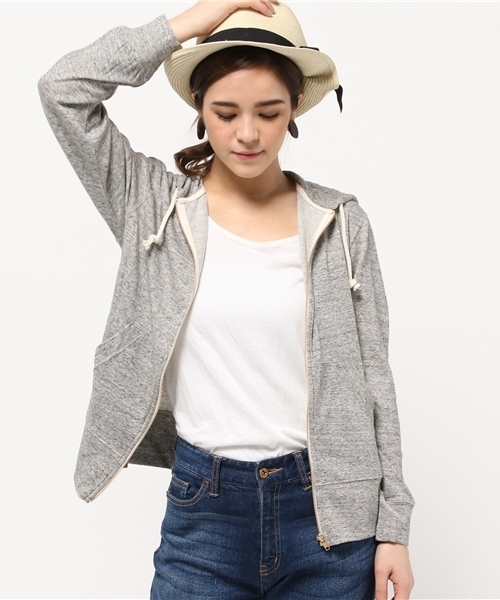 ROSE BUD（ローズバッド）の「S-LCTT-15135 ZIP PARKA（パーカー・レディース・グレー/ネイビー・ONE SIZE）」の2枚目の写真