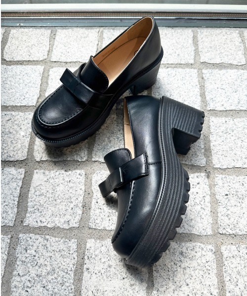 Shoes in Closet(シューズインクローゼット)の「軽量厚底 ヒールアップ やわらか リボン ローファー 6816(ローファー・レディース・ブラック/ブラック系その他/ブラウン・LL/M/L/3L/XS/S)」の21枚目の写真