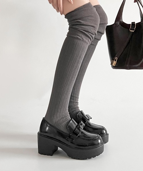 Shoes in Closet(シューズインクローゼット)の「軽量厚底 ヒールアップ やわらか リボン ローファー 6816(ローファー・レディース・ブラック/ブラック系その他/ブラウン・LL/M/L/3L/XS/S)」の18枚目の写真