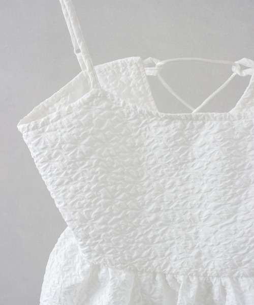 SpRay（スプレイ）の「ふくれキャミチュニック（チュニック・レディース・ブラック/オフホワイト・FREE）」の4枚目の写真