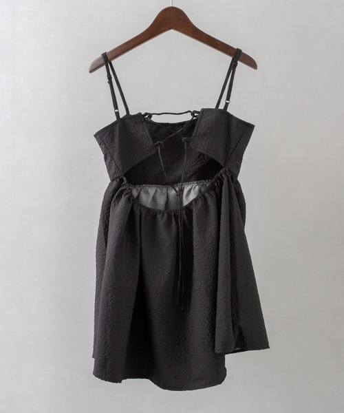 SpRay（スプレイ）の「ふくれキャミチュニック（チュニック・レディース・ブラック/オフホワイト・FREE）」の7枚目の写真