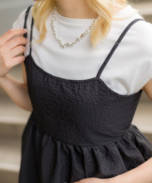 SpRay（スプレイ）の「ふくれキャミチュニック（チュニック・レディース・ブラック/オフホワイト・FREE）」の21枚目の写真