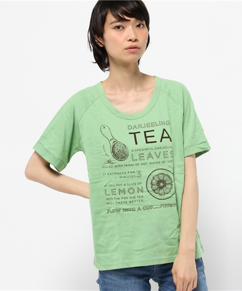 OUTLET（アウトレット）の「【CIAOPANIC TYPY】POCダージリンTEE（Tシャツ/カットソー・レディース・チャコールグレー/グリーン・FREE）」の2枚目の写真