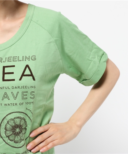 OUTLET（アウトレット）の「【CIAOPANIC TYPY】POCダージリンTEE（Tシャツ/カットソー・レディース・チャコールグレー/グリーン・FREE）」の7枚目の写真