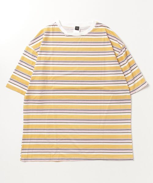 セール】オーバーサイズ マルチボーダー Tシャツ 半袖 【-ARCADE