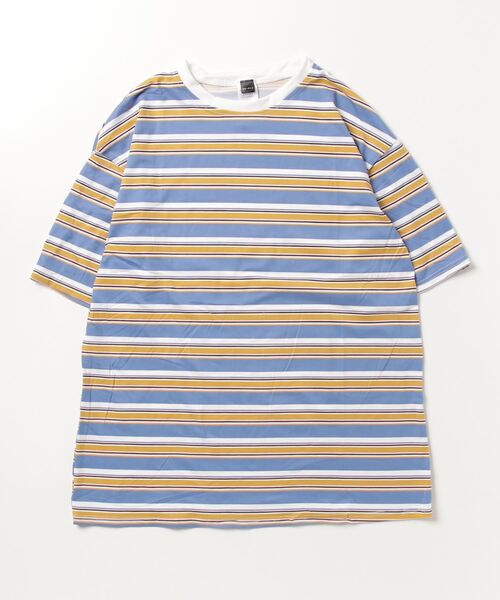 ARCADE(アーケード)の「オーバーサイズ マルチボーダー Tシャツ 半袖 【-ARCADE Limited Line-】(Tシャツ/カットソー・レディース・イエロー/ネイビー・FREE)」の16枚目の写真