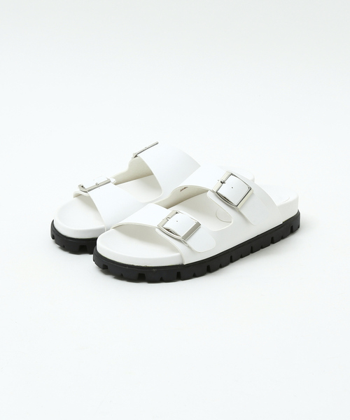 Au BANNISTER（オゥバニスター）の「【販売店舗限定】ダブルベルトサンダル（サンダル・レディース・ブラック/ホワイト/ピンク・S/L/M）」の2枚目の写真