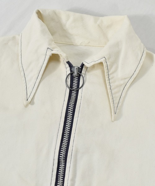 VINTAGE（ヴィンテージ）の「【ヴィンテージ古着】70's フルジップ ハーフコート ベルト付き（その他アウター・メンズ・ホワイト・XL）」の10枚目の写真