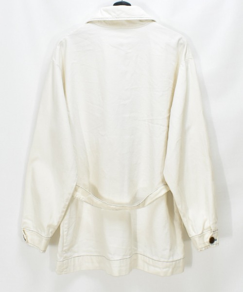 VINTAGE（ヴィンテージ）の「【ヴィンテージ古着】70's フルジップ ハーフコート ベルト付き（その他アウター・メンズ・ホワイト・XL）」の5枚目の写真