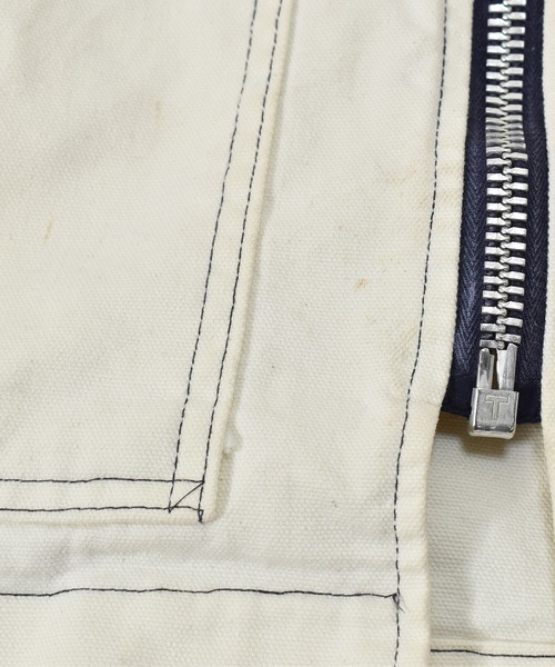 VINTAGE（ヴィンテージ）の「【ヴィンテージ古着】70's フルジップ ハーフコート ベルト付き（その他アウター・メンズ・ホワイト・XL）」の3枚目の写真