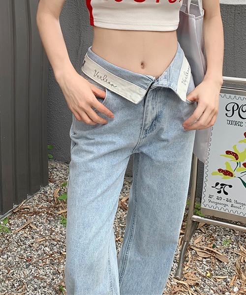 Jasmine Grandiflorum(ジャスミングランディフローラム)の「【Jasmine】ロールハイウエストデニム(デニムパンツ・レディース・ブルー・MEDIUM/LARGE/X-LARGE/SMALL/X-SMALL)」の13枚目の写真