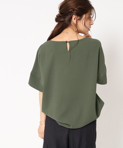 【接触冷感/イージーケア】さらさらぷるんワイドスリーブ裾ゴムブラウス