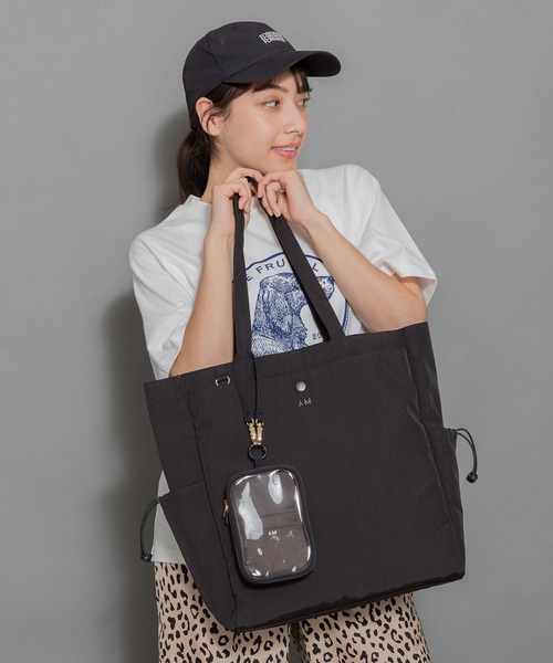 ACCOMMODE（アコモデ）の「ホビーポケットトートバッグ　推し活（トートバッグ・レディース・パープル/イエロー/ピンク/ブラック/グリーン・FREE）」の7枚目の写真